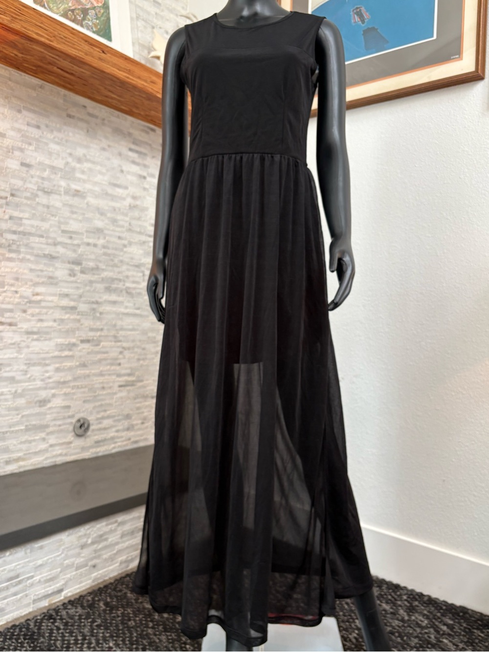 H&M Black Sheer Maxi Dress